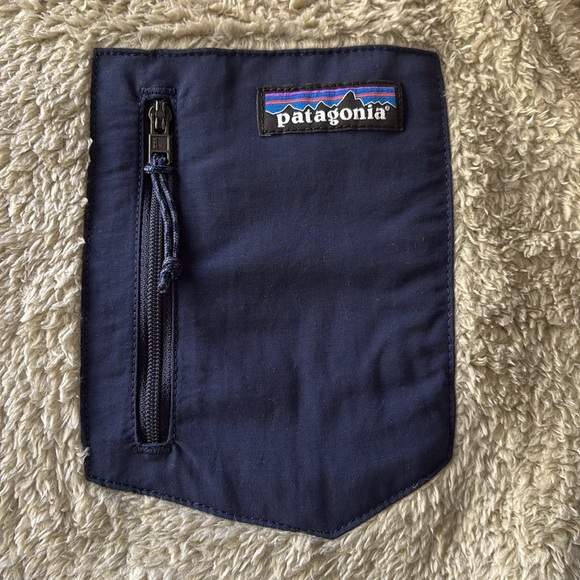 Patagonia Los Gatos Teddy High Pile Fleece Crew Neck Tan/Navy Size XS - Picture 7 of 10
